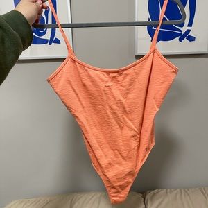 Neon Orange Bershka Bodysuit